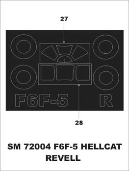Montex MXSM72004 1:72 Grumman F6F-5 Hellcat canopy frame paint mask