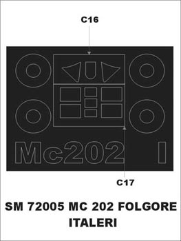 Montex MXSM72005 1:72 Macchi C.202 canopy frame paint mask