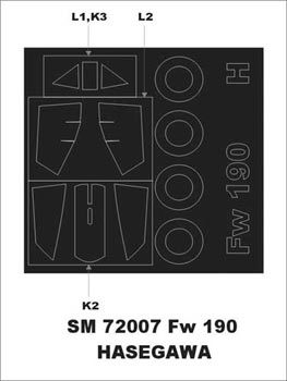 Montex MXSM72007 1:72 Focke-Wulf Fw-190 canopy frame paint mask