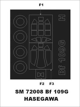 Montex MXSM72008 1:72 Messerschmitt Bf-109G canopy frame paint mask