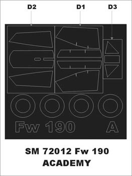Montex MXSM72012 1:72 Focke-Wulf Fw-190 canopy frame paint mask
