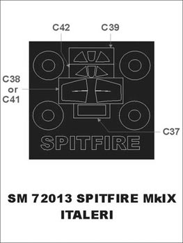 Montex MXSM72013 1:72 Supermarine Spitfire Mk.IX canopy frame paint mask