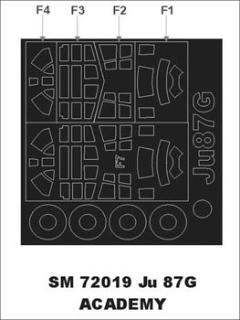 Montex MXSM72019 1:72 Junkers Ju-87G 'Stuka' canopy frame paint mask