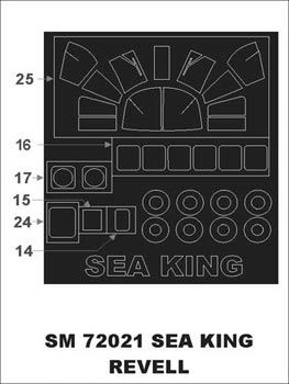 Montex MXSM72021 1:72 Westland Sea King Mk.41 canopy frame paint mask