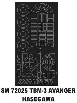 Montex MXSM72025 1:72 Grumman TBM-3 Avenger canopy frame paint mask