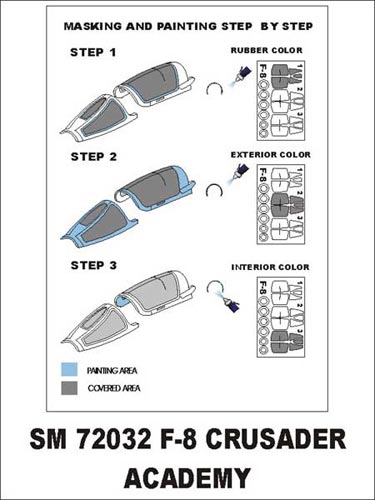 Montex MXSM72032 1:72 Vought F-8E Crusader canopy frame paint masks