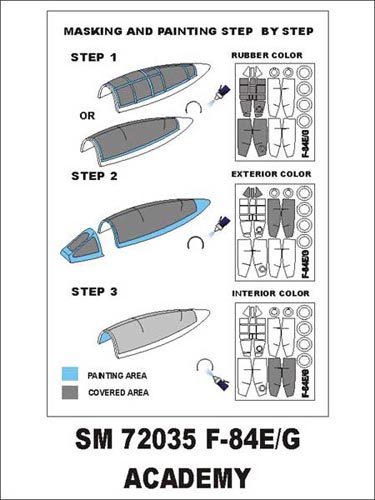 Montex MXSM72035 1:72 Republic F-84E/G canopy frame paint mask