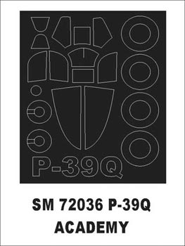 Montex MXSM72036 1:72 Bell P-39Q/N Airacobra canopy frame paint mask
