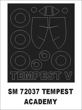 Montex MXSM72037 1:72 Hawker Tempest Mk.V canopy frame paint mask