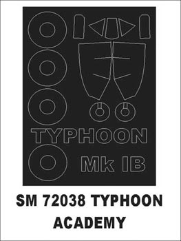 Montex MXSM72038 1:72 Hawker Typhoon canopy frame paint mask