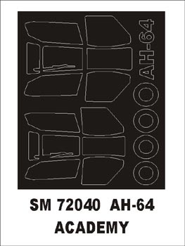 Montex MXSM72040 1:72 Bell/Boeing AH-64A Apache canopy frame paint mask