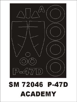 Montex MXSM72046 1:72 Republic P-47D Thunderbolt canopy frame paint mask