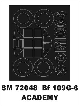 Montex MXSM72048 1:72 Messerschmitt Bf-109G-6 canopy frame paint mask
