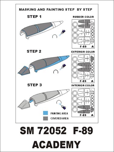 Montex MXSM72052 1:72 Northrop F-89D / F-89J Scorpion canopy frame paint mask