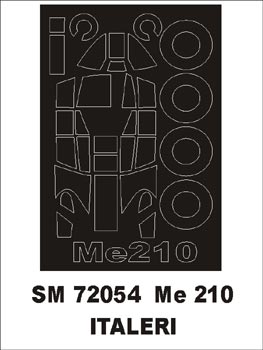 Montex MXSM72054 1:72 Messerschmitt Me-210 canopy frame paint mask