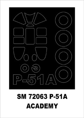 Montex MXSM72063 1:72 North-American P-51A canopy frame paint mask