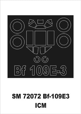 Montex MXSM72072 1:72 Messerschmitt Bf-109E-3 canopy frame paint mask