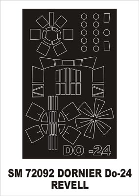 Montex MXSM72092 1:72 Dornier Do-24T canopy frame paint mask