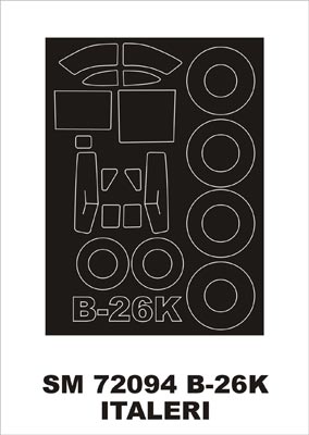 Montex MXSM72094 1:72 Douglas B-26K Invader canopy frame paint mask