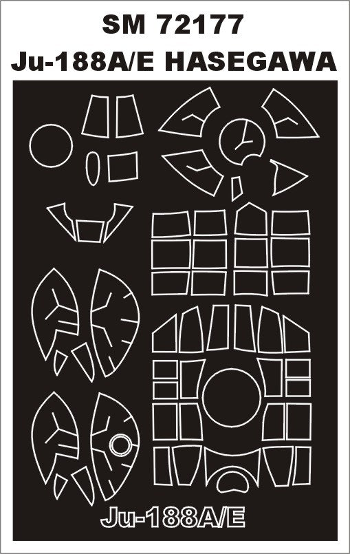 Montex MXSM72177 1:72 Junkers Ju-188A/E canopy frame paint mask
