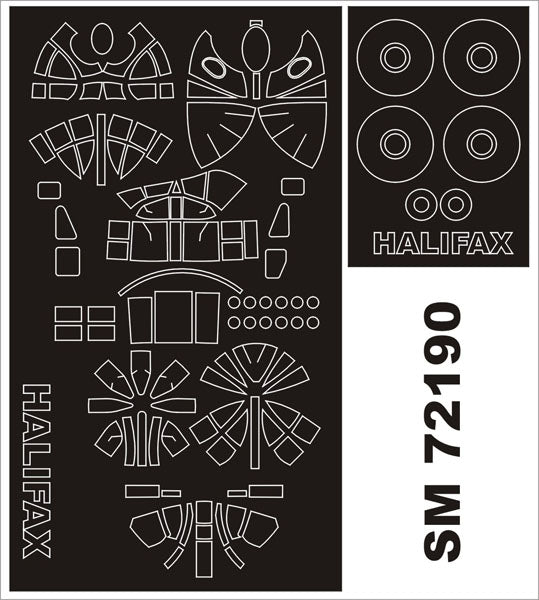 Montex MXSM72190 1:72 Handley-Page Halifax Mk.I/Mk.II canopy frame paint mask