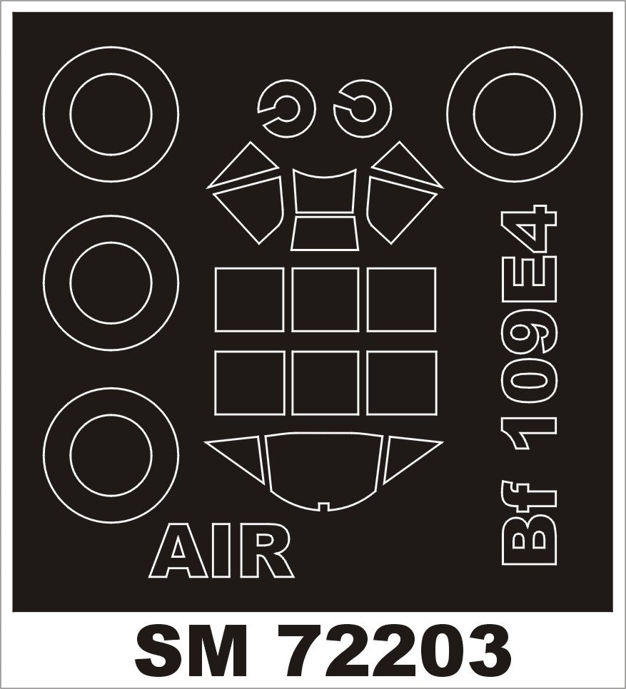 Montex MXSM72203 1:72 Messerschmitt Bf-109E-4 canopy frame paint mask