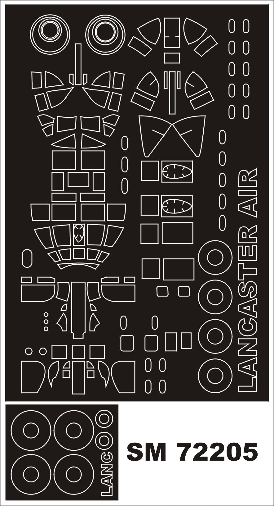 Montex MXSM72205 1:72 Avro Lancaster B.I/III 'Dambuster' canopy frame paint mask