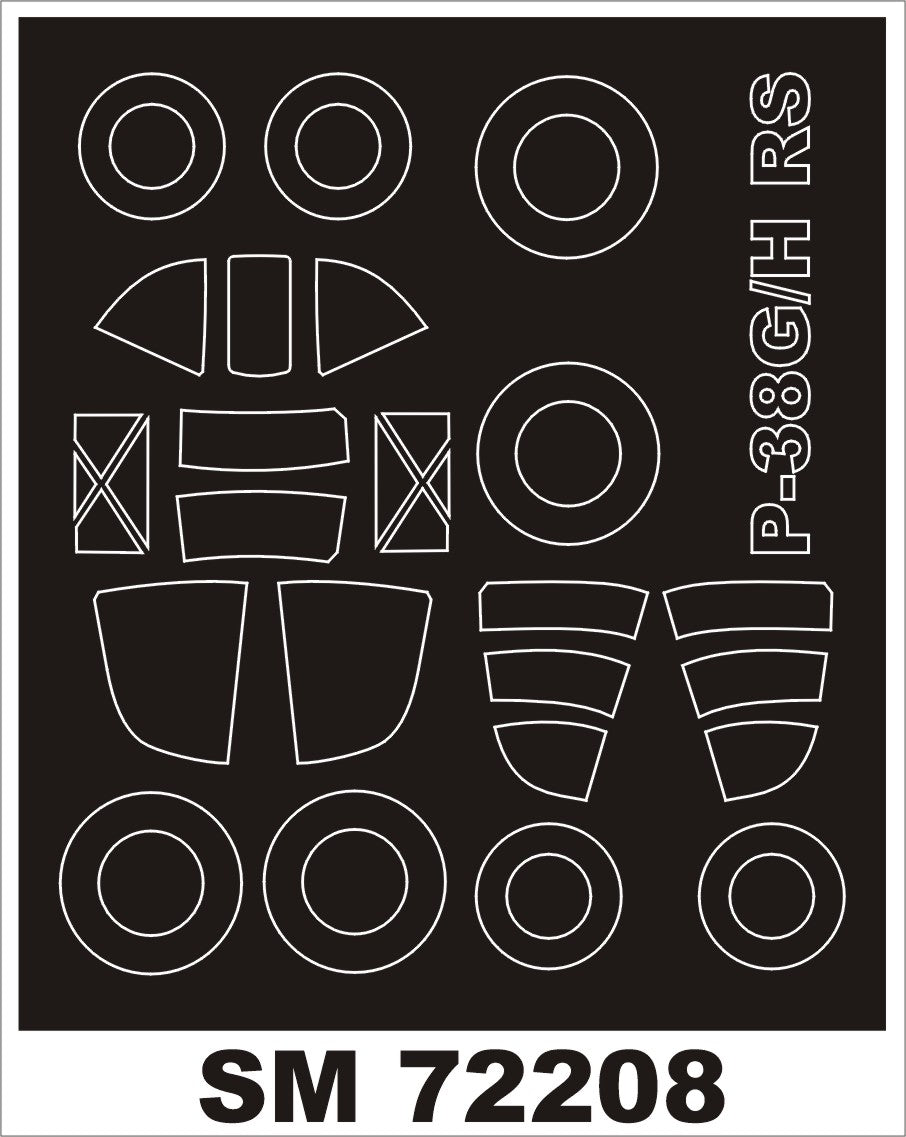 Montex MXSM72208 1:72 Lockheed P-38G/Lockheed P-38H LIGHTNING canopy mask