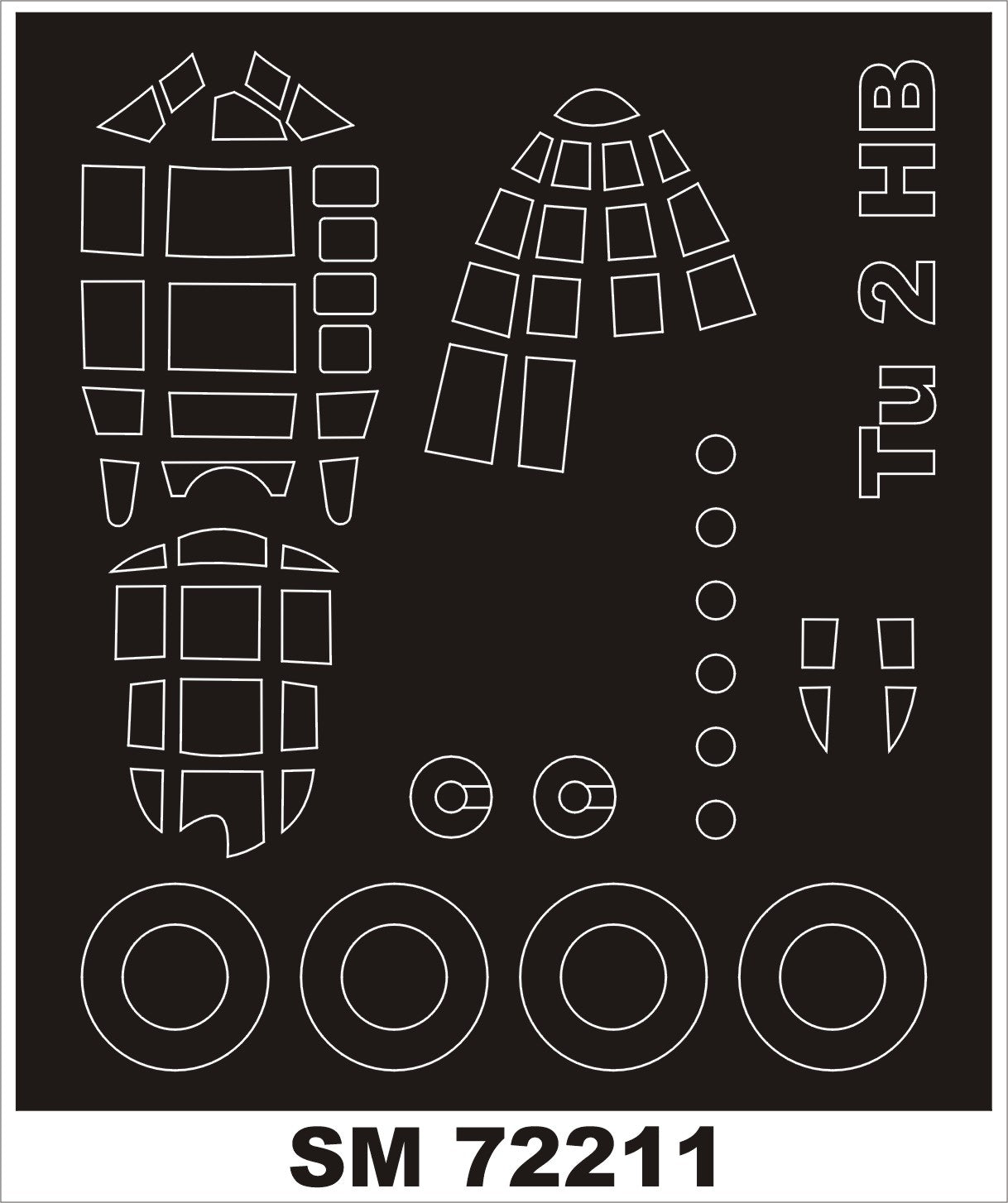 Montex MXSM72211 1:72 Tupolev Tu-2 canopy frame paint mask