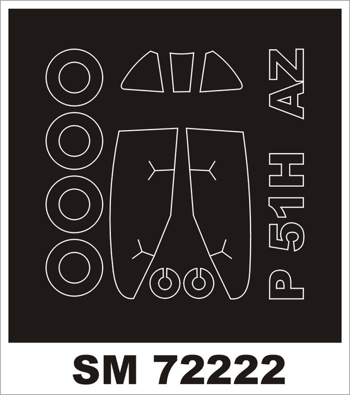 Montex MXSM72222 1:72 North-American P-51H MUSTANG canopy frame paint mask