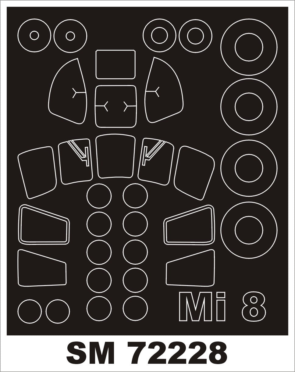 Montex MXSM72228 1:72 Mil Mi-8T canopy frame paint masks