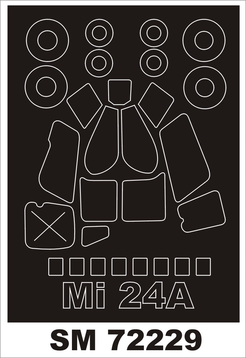 Montex MXSM72229 1:72 Mil Mi-24A Hind canopy masks