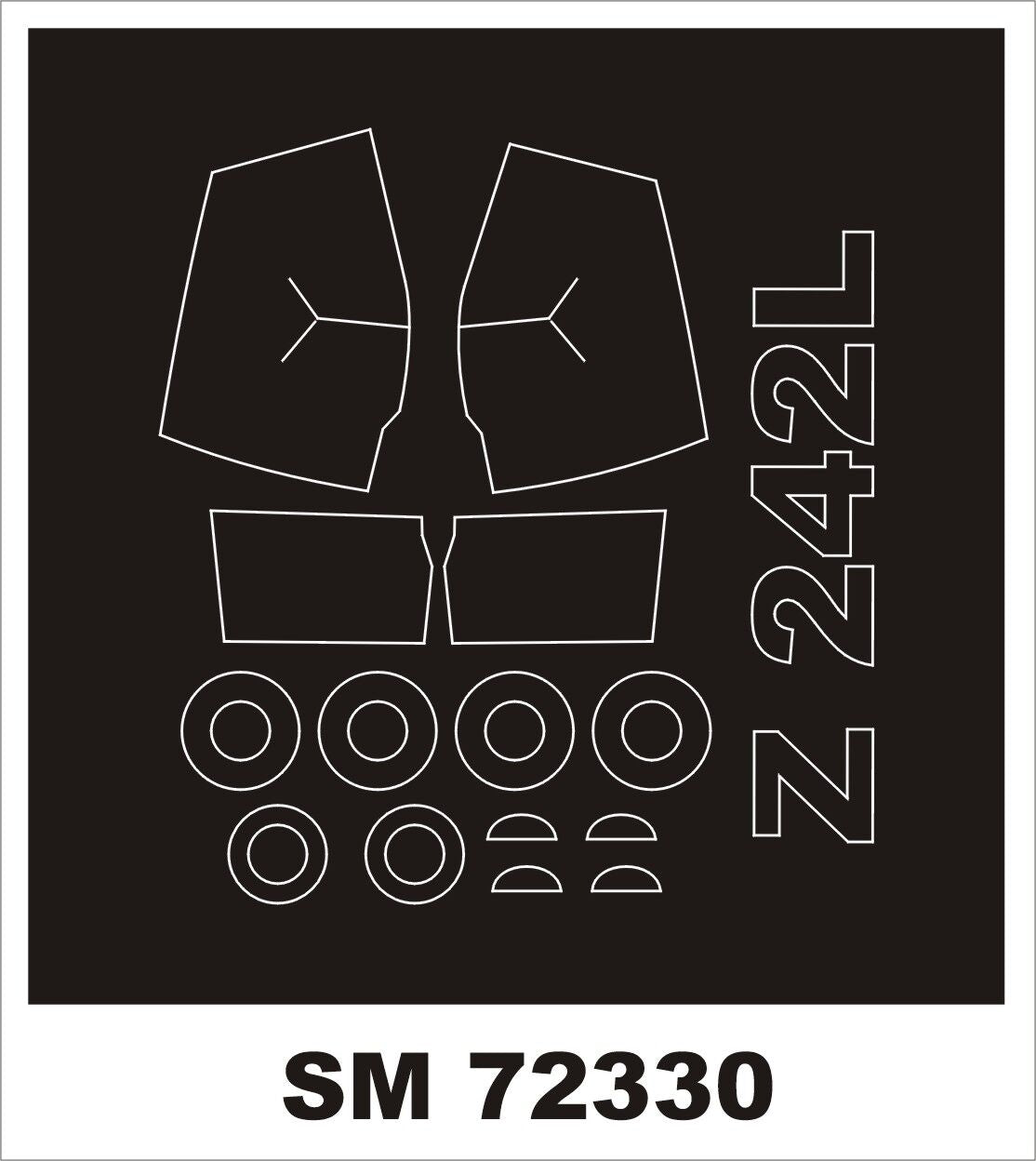 Montex MXSM72330 1:72 Zlin 242L canopy frame paint mask