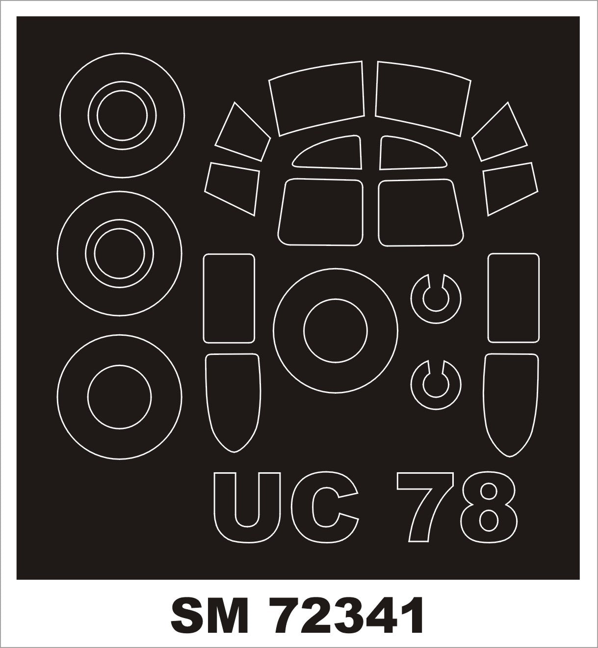 Montex MXSM72341 1:72 Cessna UC-78A 'Bobcat' canopy frame paint masks