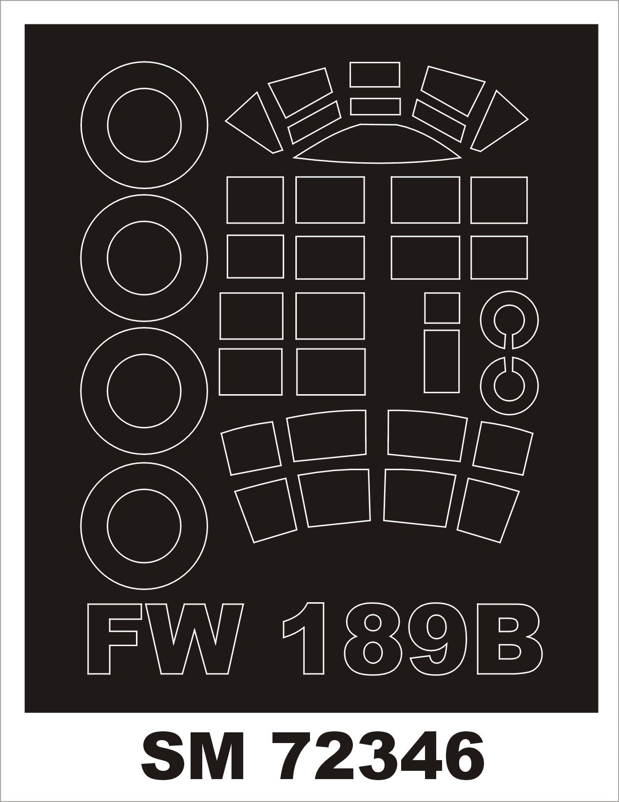Montex MXSM72346 1:72 Focke-Wulf Fw-189B-0/B-1 wheels & canopy frame paint mask