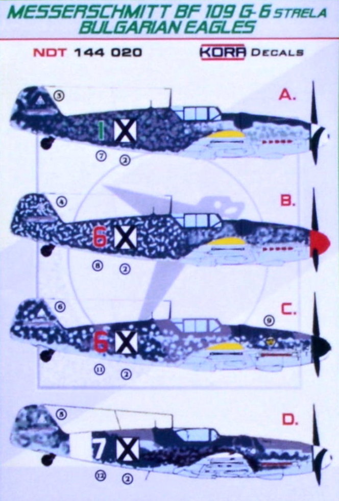 Kora NDT144020 1:144 Messerschmitt Bf-109G-6 Strela Bulgarian Eagles