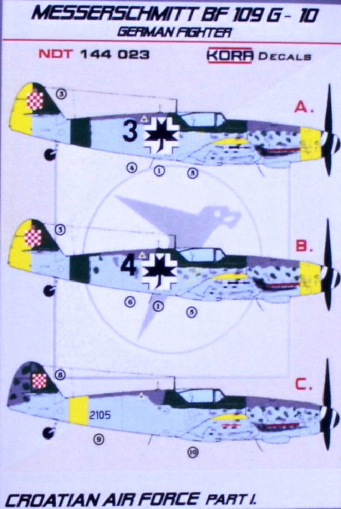 Kora NDT144023 1:144 Messerschmitt Bf-109G-10 Croatian Air Force Part 1