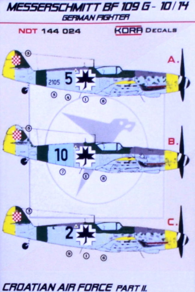 Kora NDT144024 1:144 Messerschmitt Bf-109G-10/14 Croatian Air Force Part 2