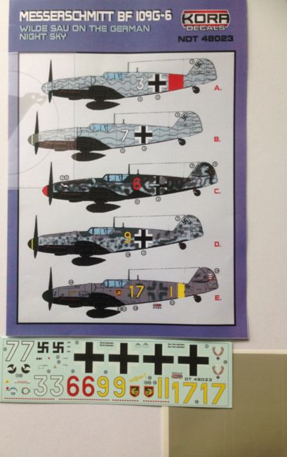 Kora NDT48023 1:48 Messerschmitt Bf-109G-6 Wilde Sau on the Night Sky