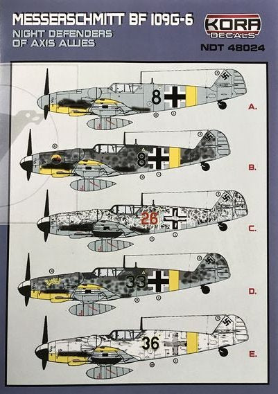Kora NDT48024 1:48 Messerschmitt Bf-109G-6 Night Defenders of Axis Allies