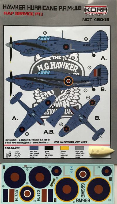 Kora NDT48044 1:48 Hawker Hurricane PR Mk.IIB RAF service