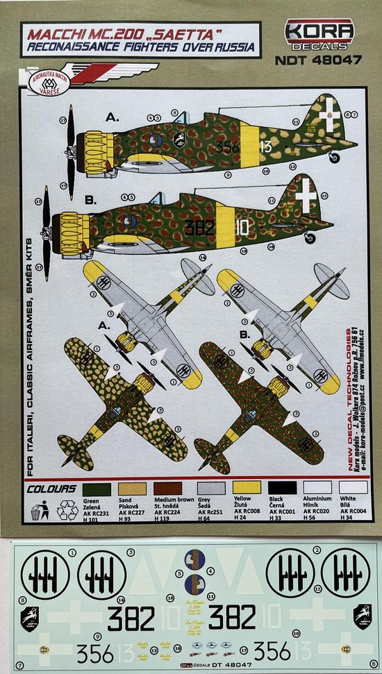 Kora NDT48047 1:48 Macchi C.200 "SAETTA" Recce fighters over Russia