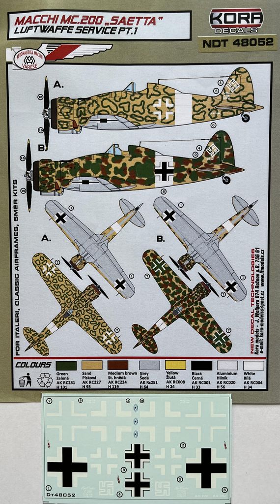 Kora NDT48052 1:48 Macchi C.200 "SAETTA" Luftwaffe service I