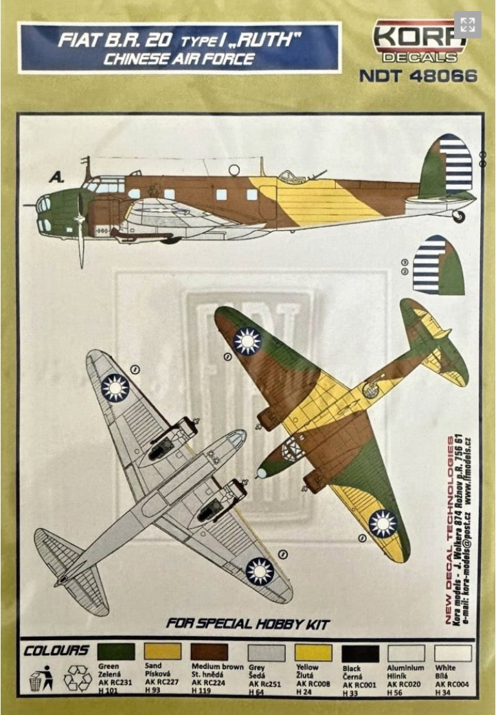 Kora NDT48066 1:48 Fiat BR.20 Ruth Chinese Air Force