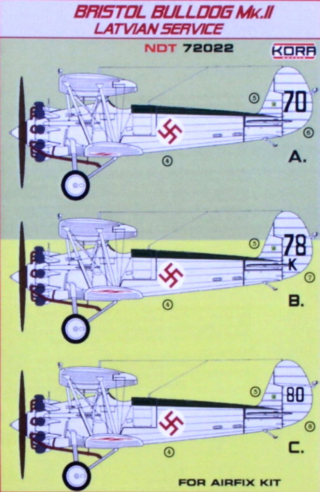 Kora NDT72022 1:72 Bristol Bulldog Mk.II Latvian Service