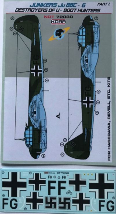Kora NDT72030 1:72 Junkers Ju-88C-6 Destroyer of U-Boot hunt