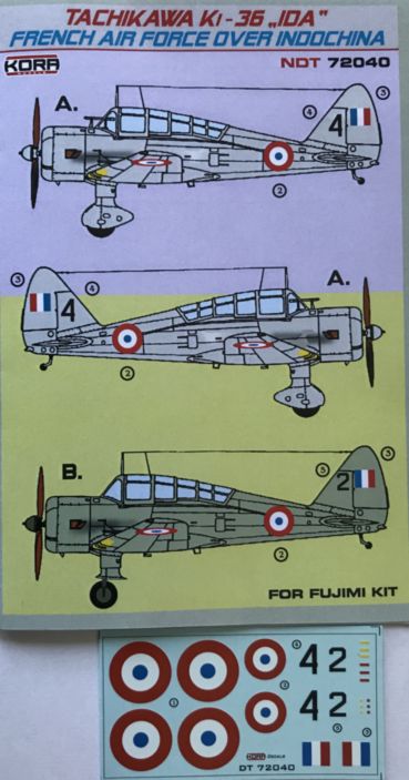 Kora NDT72040 1:72 Tachikawa Ki-36 Ida French Air Force over Indochina