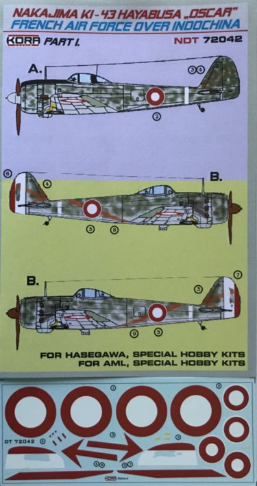 Kora NDT72042 1:72 Nakajima Ki-43 'Oscar' French Air Force over Indochina Pt.1