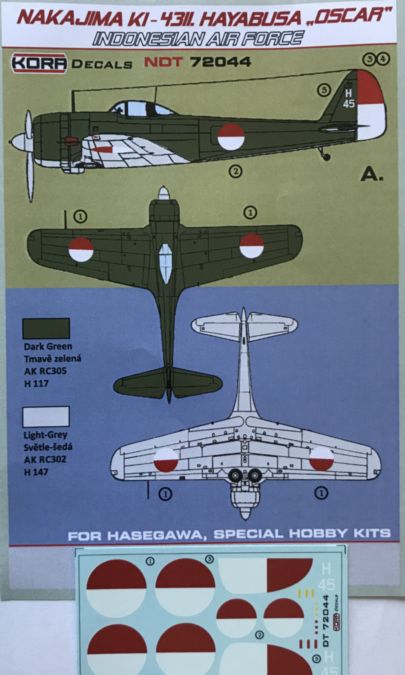 Kora NDT72044 1:72 Nakajima Ki-43-II Oscar Indonesian AF