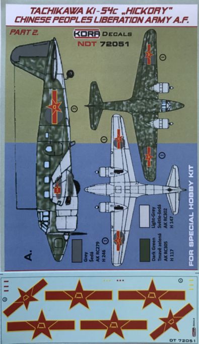 Kora NDT72051 1:72 Tachikawa Ki-54c Hickory Chinese Peoples Liberation Army Pt.2